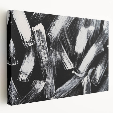 Bold Black and White Brushstroke Wall Art – Framed & Canvas