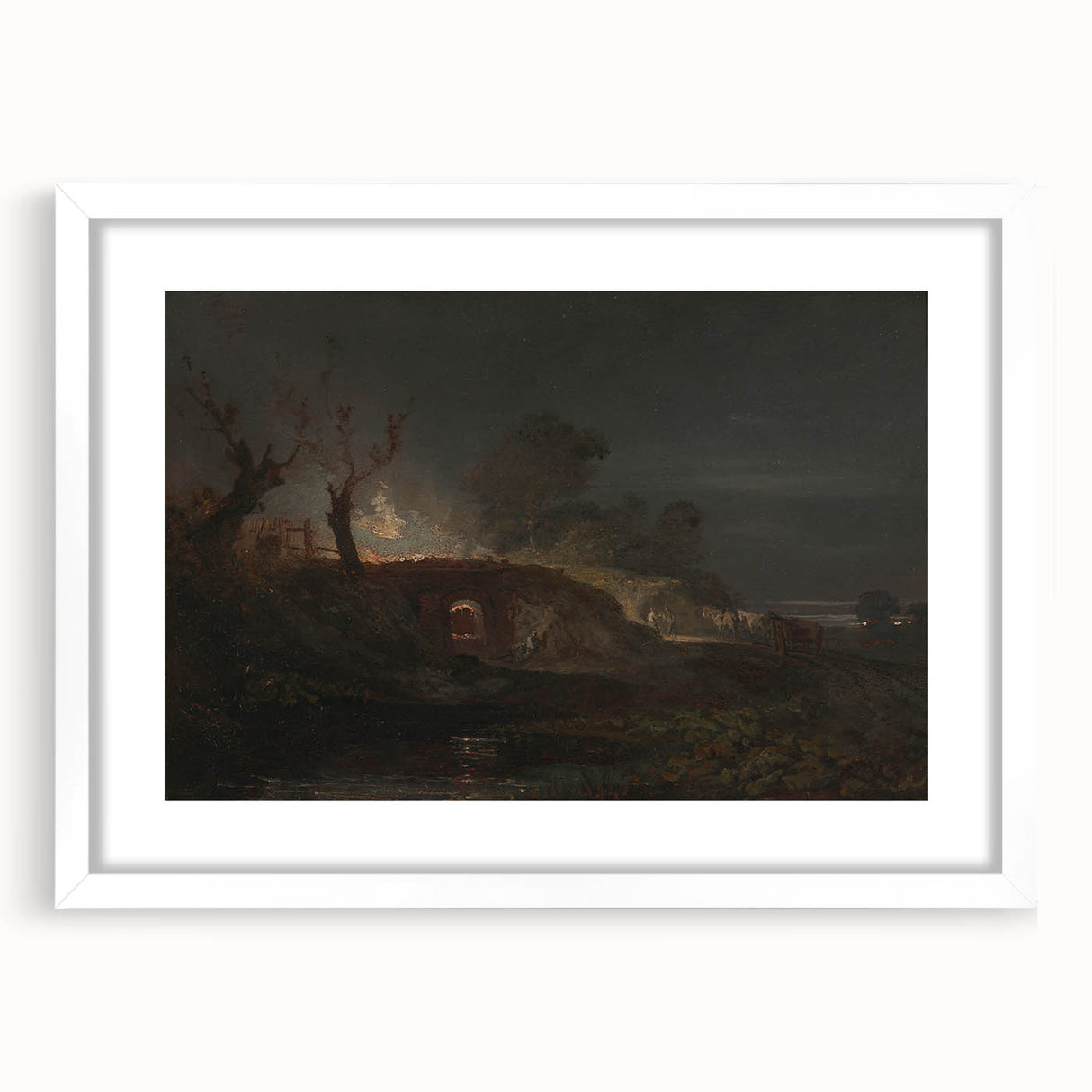 Romanticism Art: "Limekiln at Coalbrookdale" Landscape Canvas Print