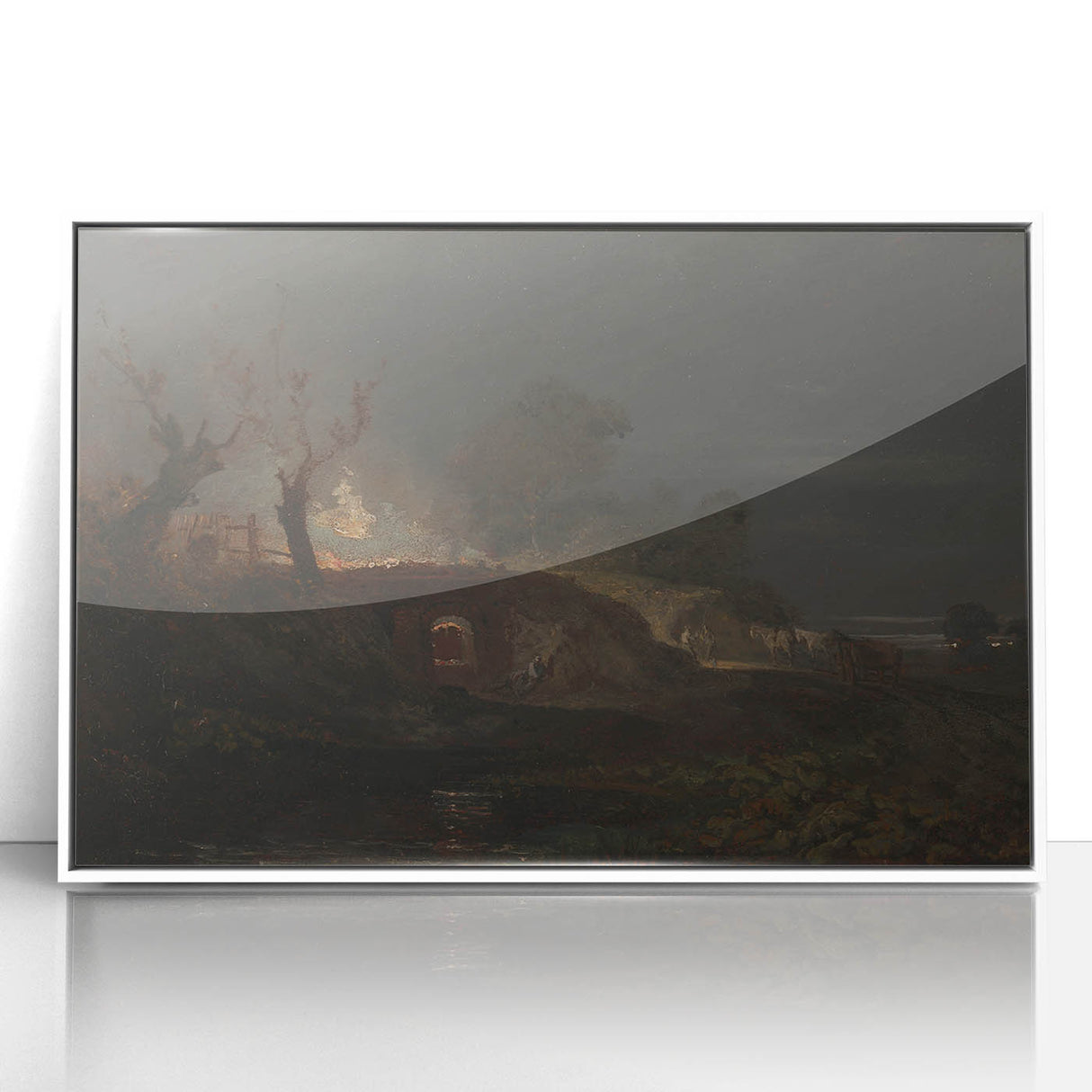 Romanticism Art: "Limekiln at Coalbrookdale" Landscape Canvas Print