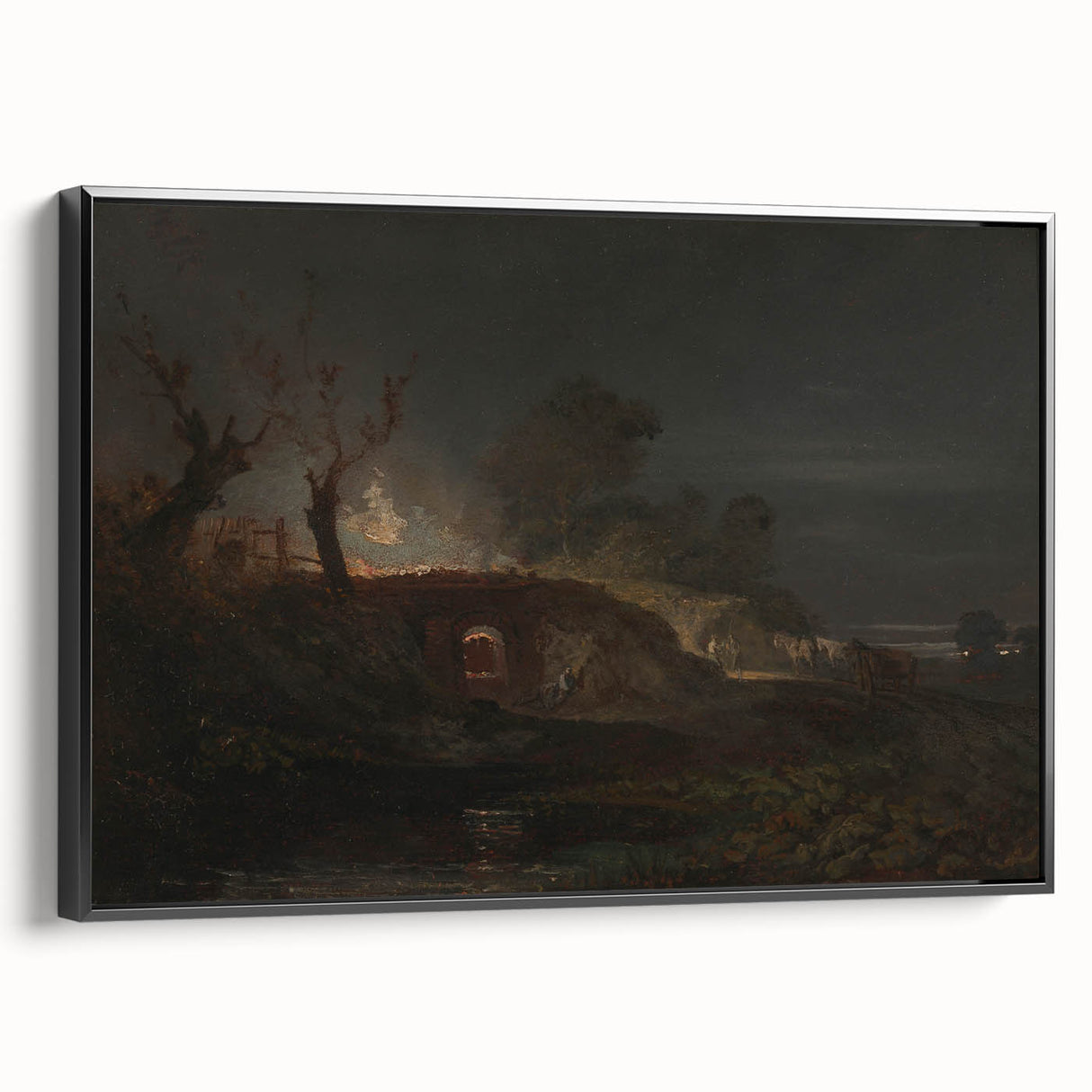 Romanticism Art: "Limekiln at Coalbrookdale" Landscape Canvas Print