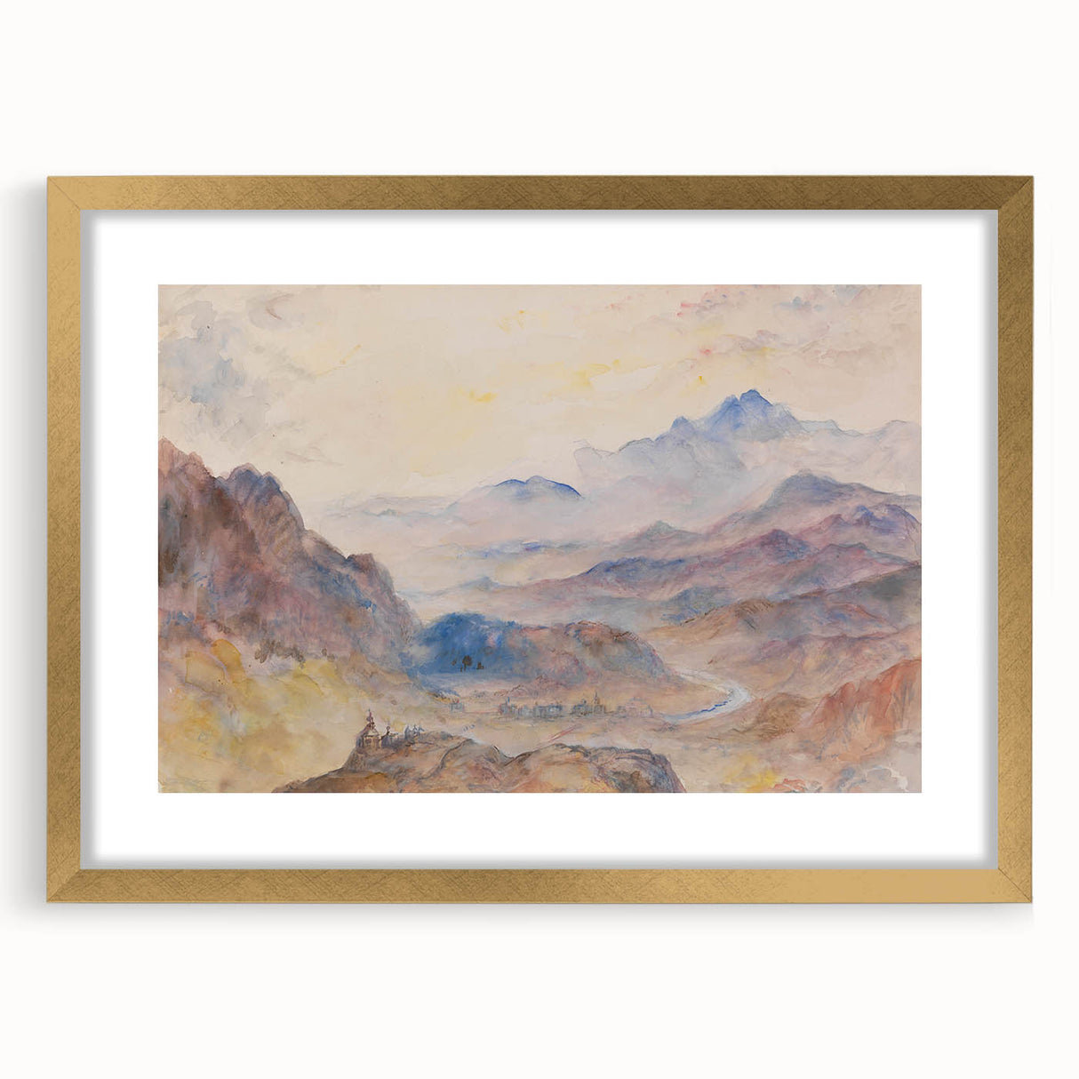 Romanticism Art: "Mountain Scene, Mist Rising" Serene Landscape Print