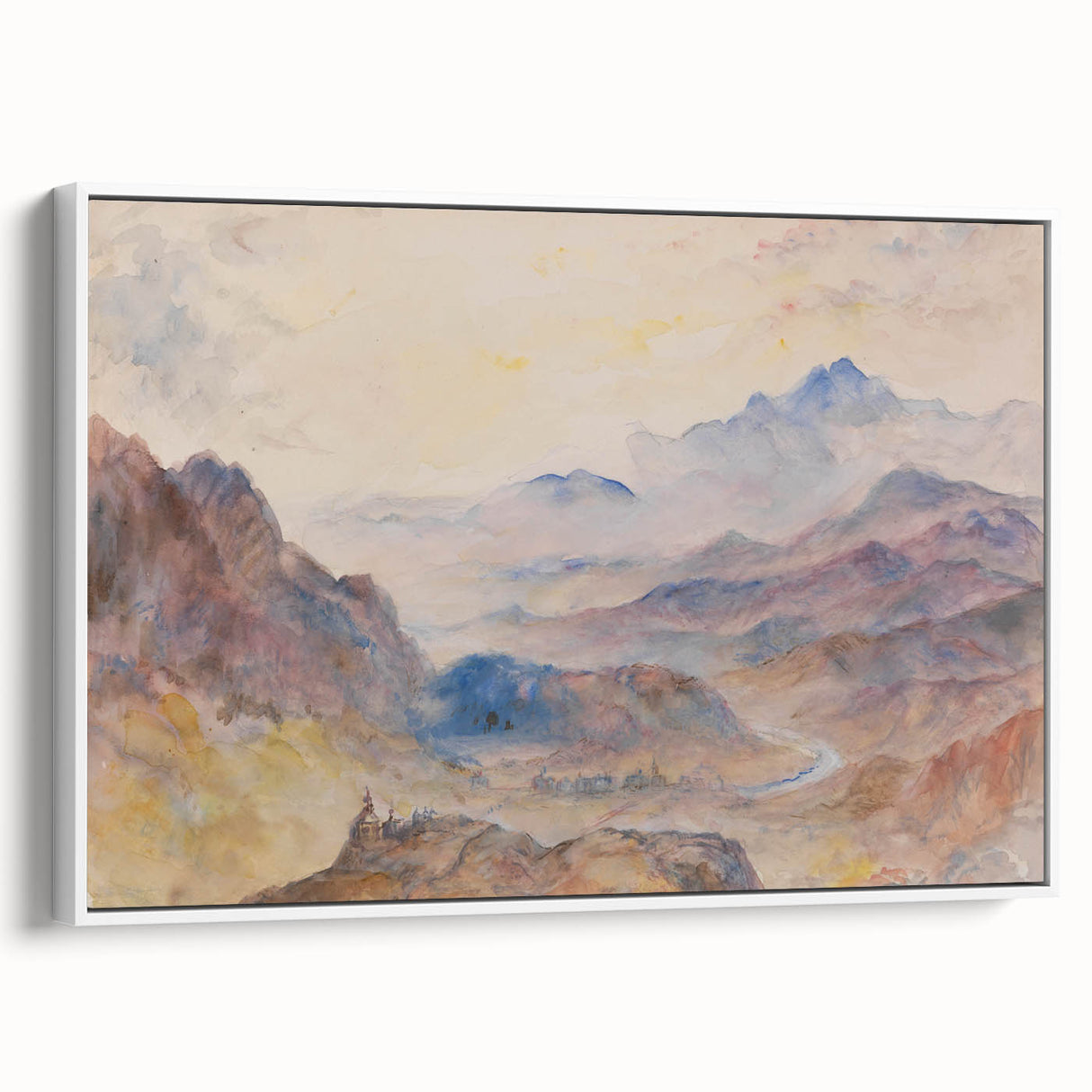 Romanticism Art: "Mountain Scene, Mist Rising" Serene Landscape Print