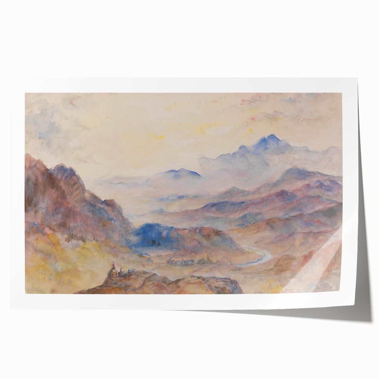 Romanticism Art: "Mountain Scene, Mist Rising" Serene Landscape Print
