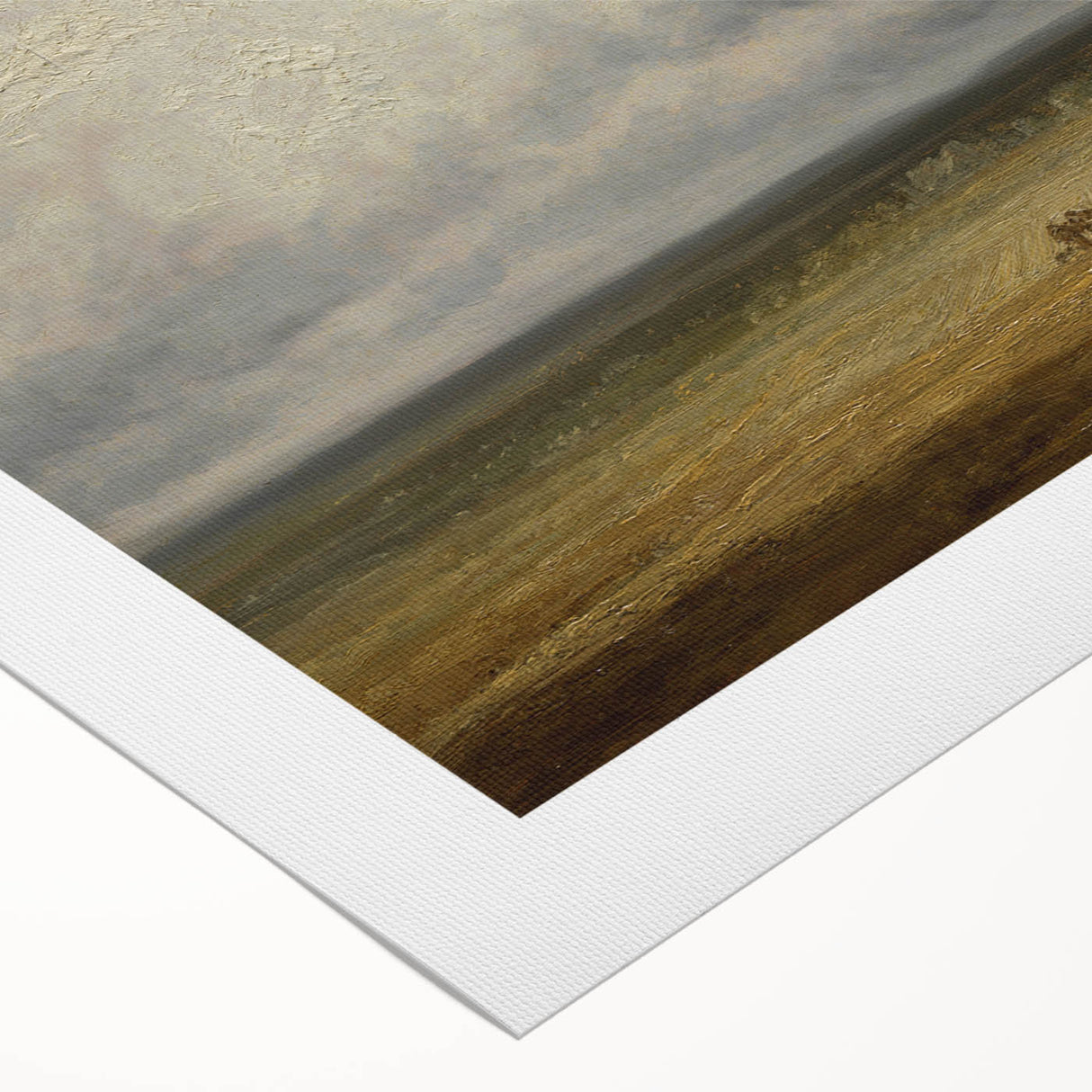 Romanticism Art: "Plowed Field and Village" Landscape Canvas Print