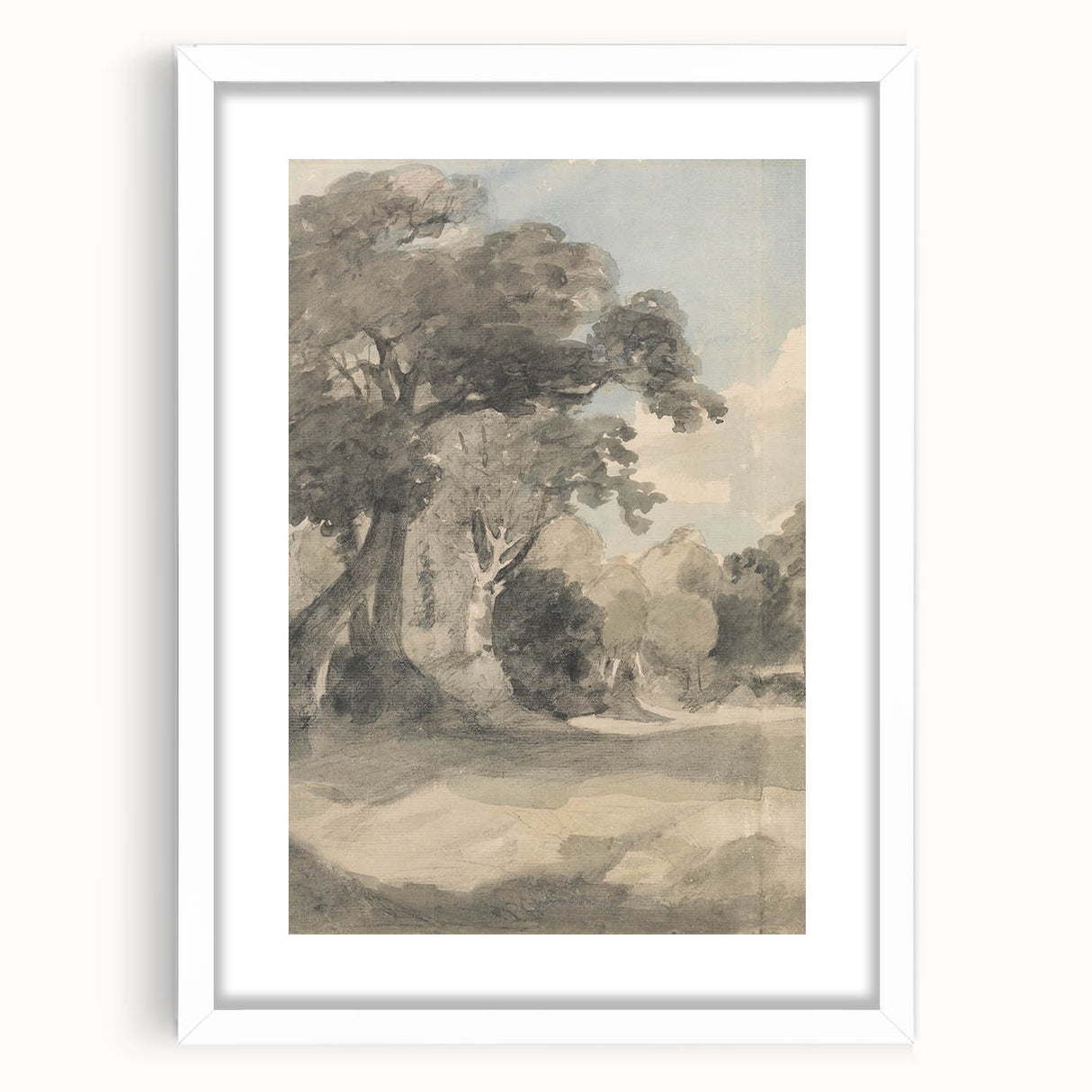 Romanticism Art Print: Trees in a Meadow by John Constable Canvas