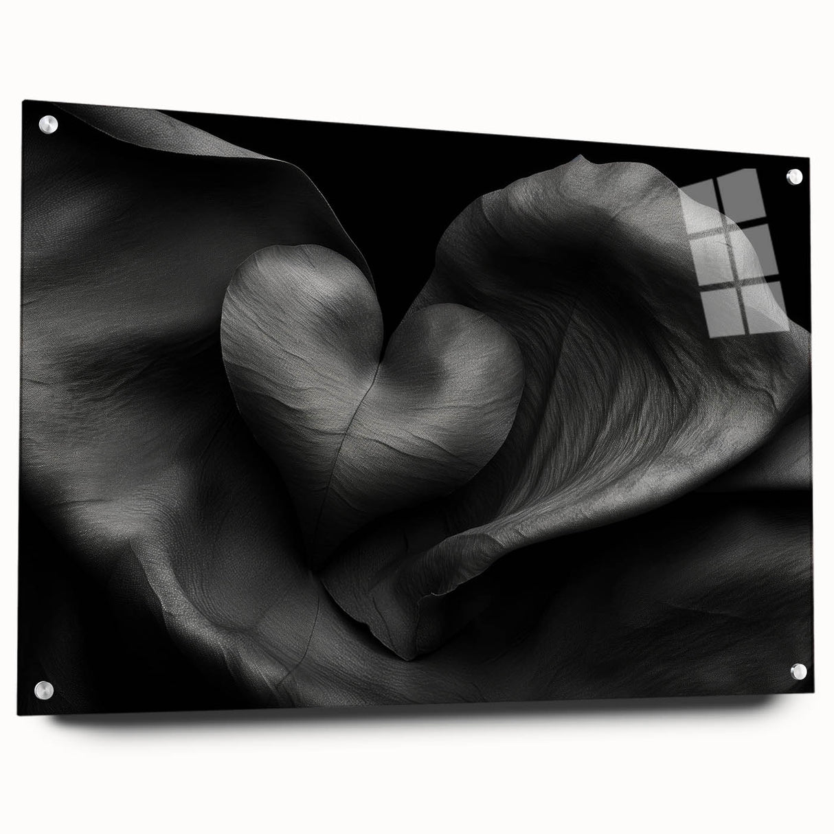 Elegant Black Heart Abstract Bedroom Wall Art – Framed & Canvas