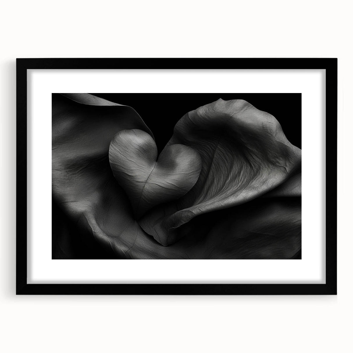 Elegant Black Heart Abstract Bedroom Wall Art – Framed & Canvas