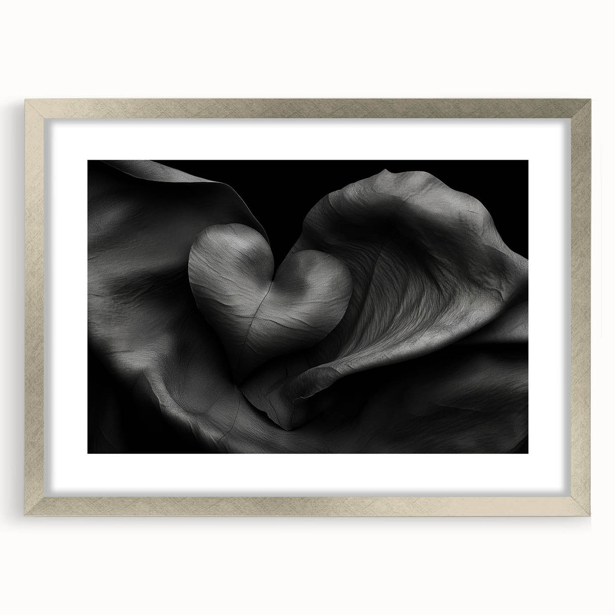 Elegant Black Heart Abstract Bedroom Wall Art – Framed & Canvas