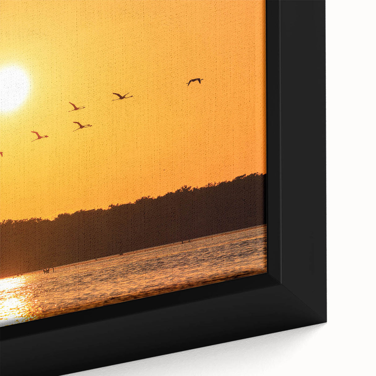 Framed canvas depicting a textured Mexican Yucatan landscape in black with vibrant color accents.