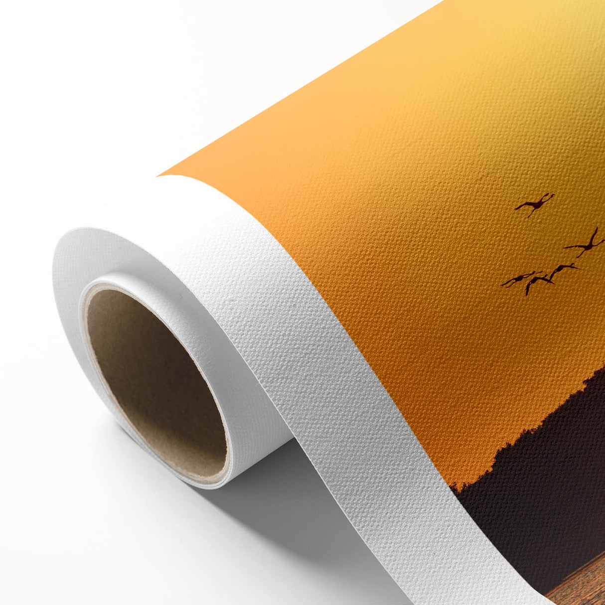 Art Deco poster depicting Yucatan scenery on rolled canvas, ideal for nursery wall art with vibrant green and blue tones.