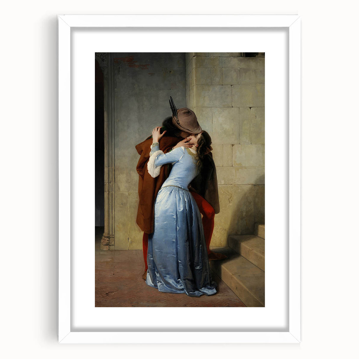 Romanticism Art: The Kiss - Historical Romantic Canvas Print