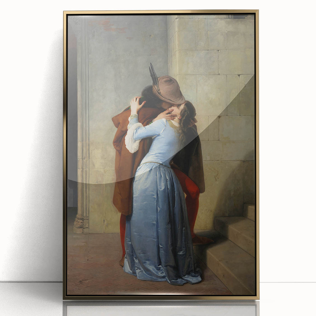 Romanticism Art: The Kiss - Historical Romantic Canvas Print