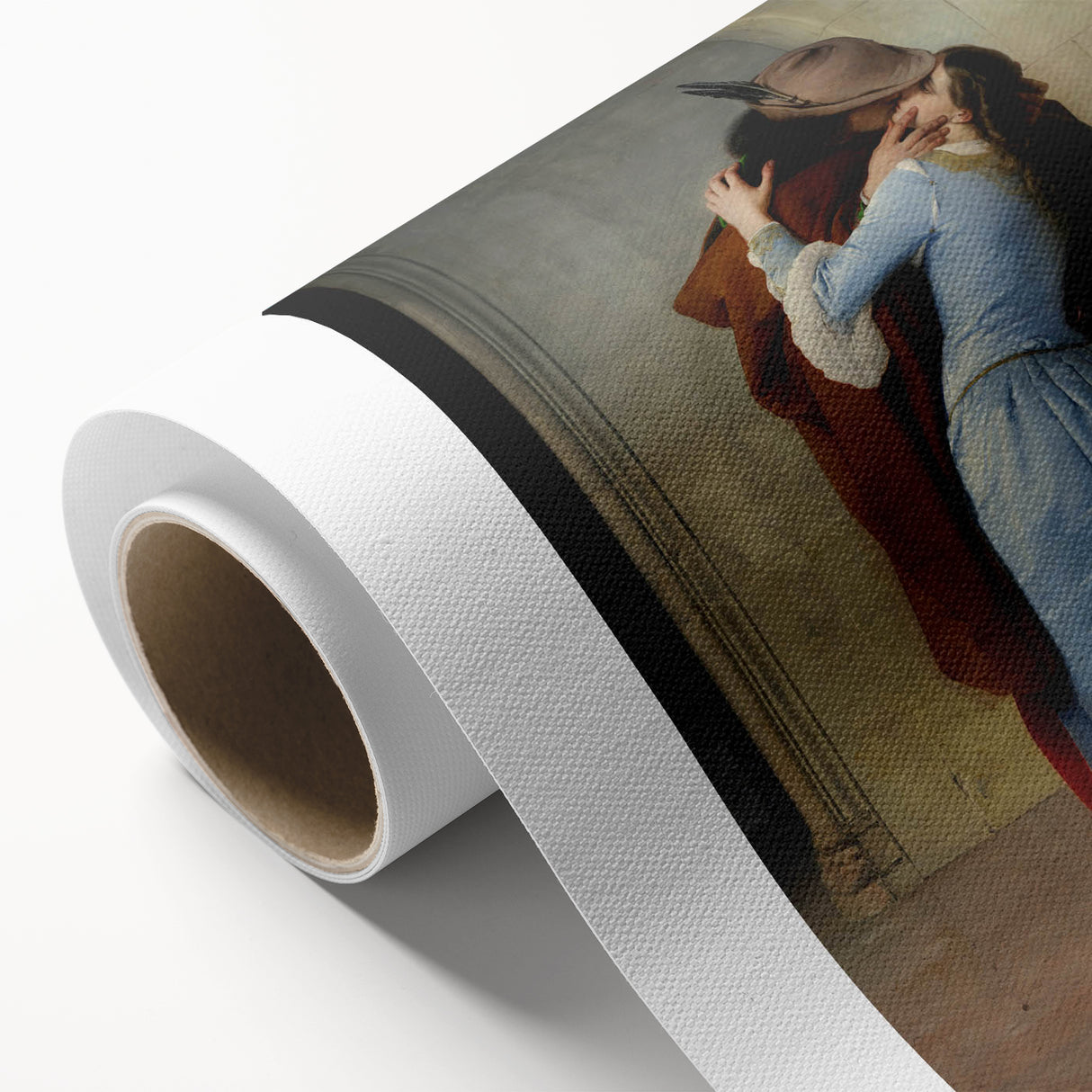 Romanticism Art: The Kiss - Historical Romantic Canvas Print