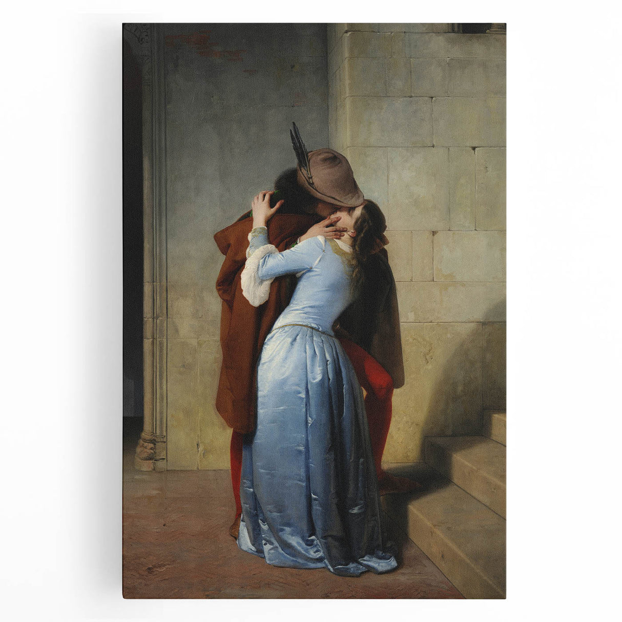 Romanticism Art: The Kiss - Historical Romantic Canvas Print