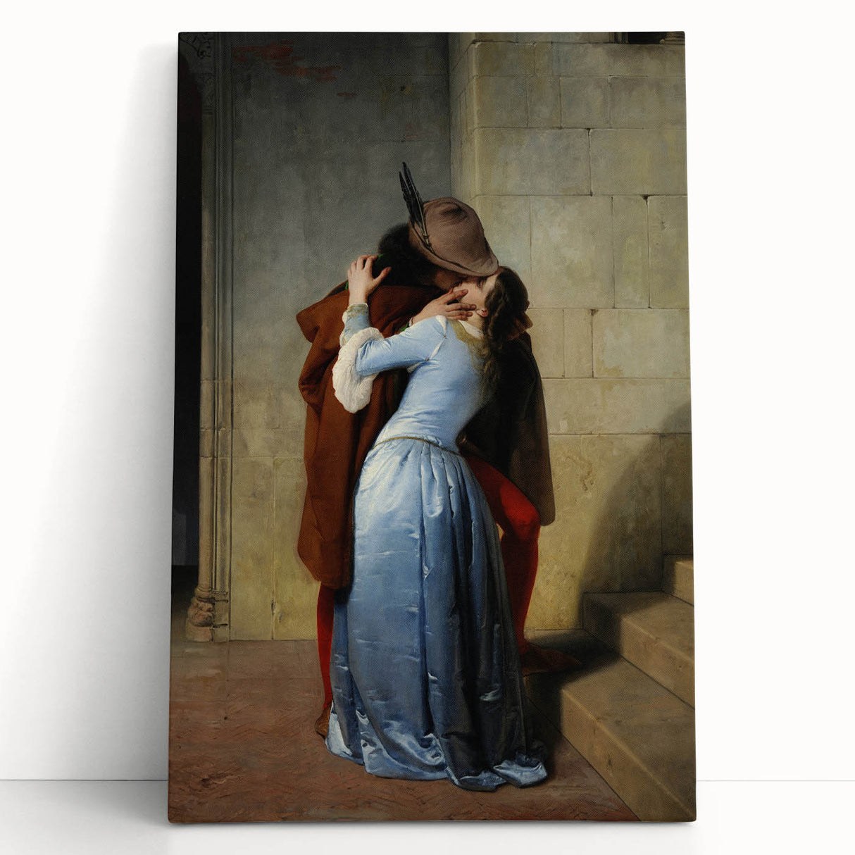 Romanticism Art: The Kiss - Historical Romantic Canvas Print
