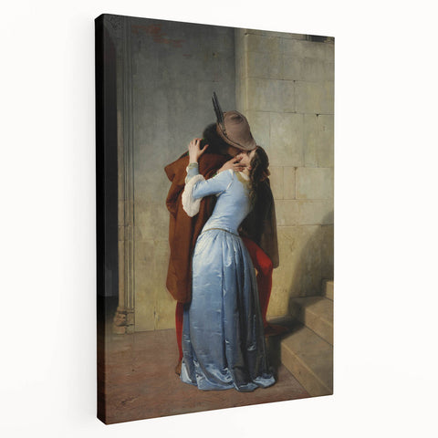 Romanticism Art: The Kiss - Historical Romantic Canvas Print