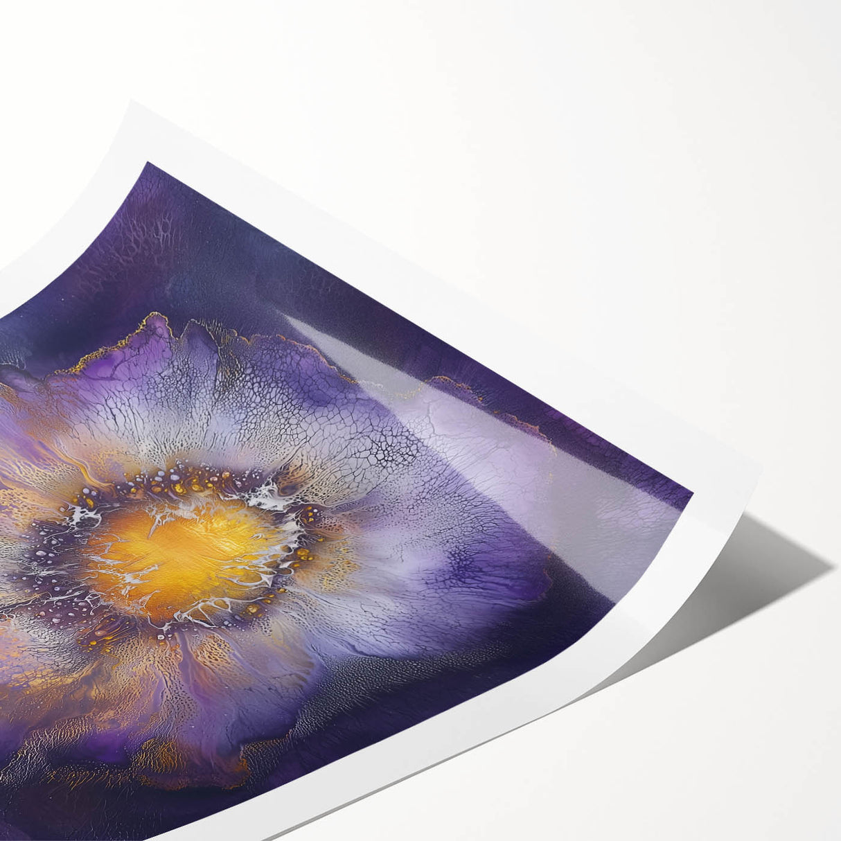 Minimalist abstract rolled print showcasing soft pastel colors and geometric shapes, elegantly packaged in a protective cardboard tube for shipping.