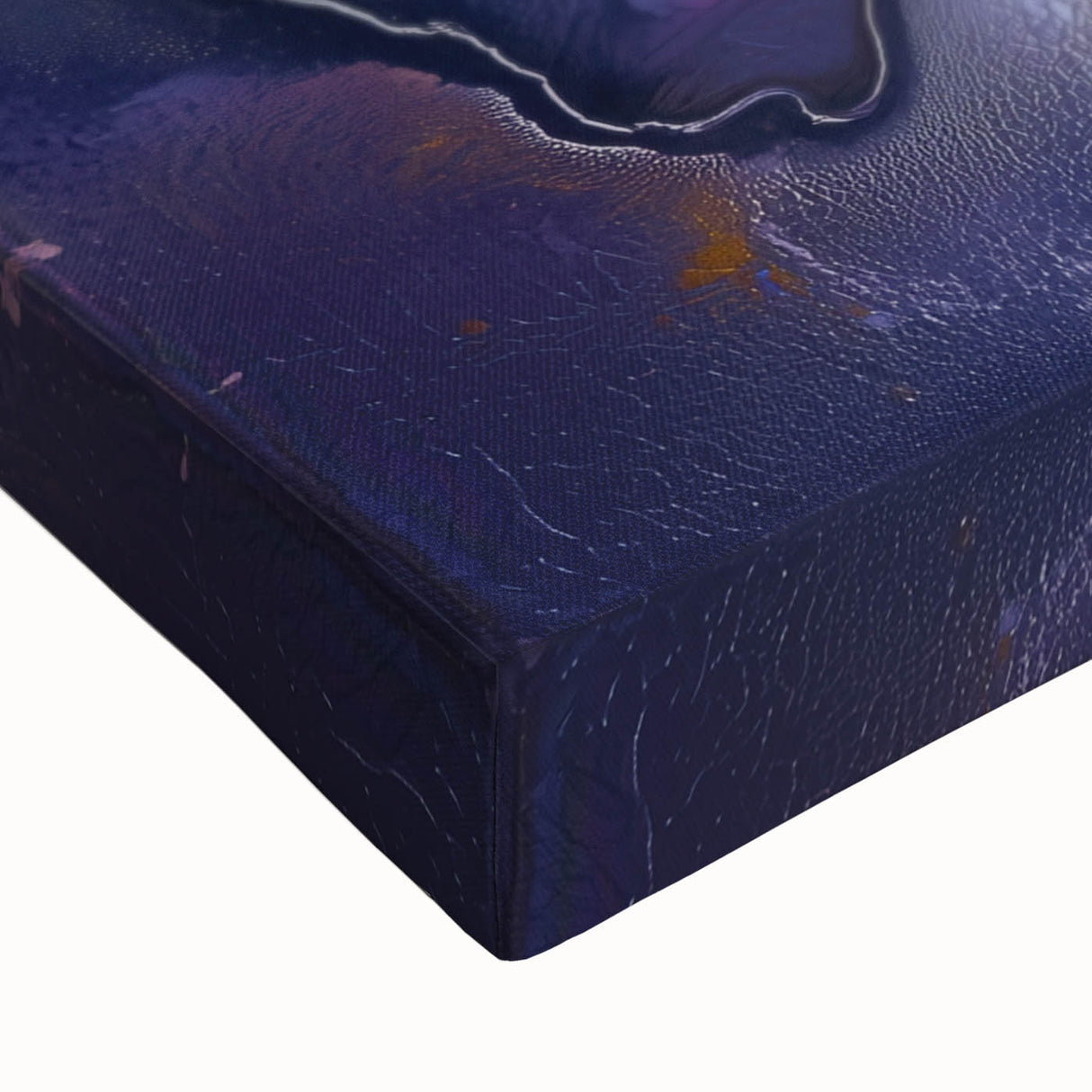 Close-up of a minimalist abstract stretched canvas artwork showcasing soft pastel colors and fluid shapes, perfect for modern home decor or gallery displays.