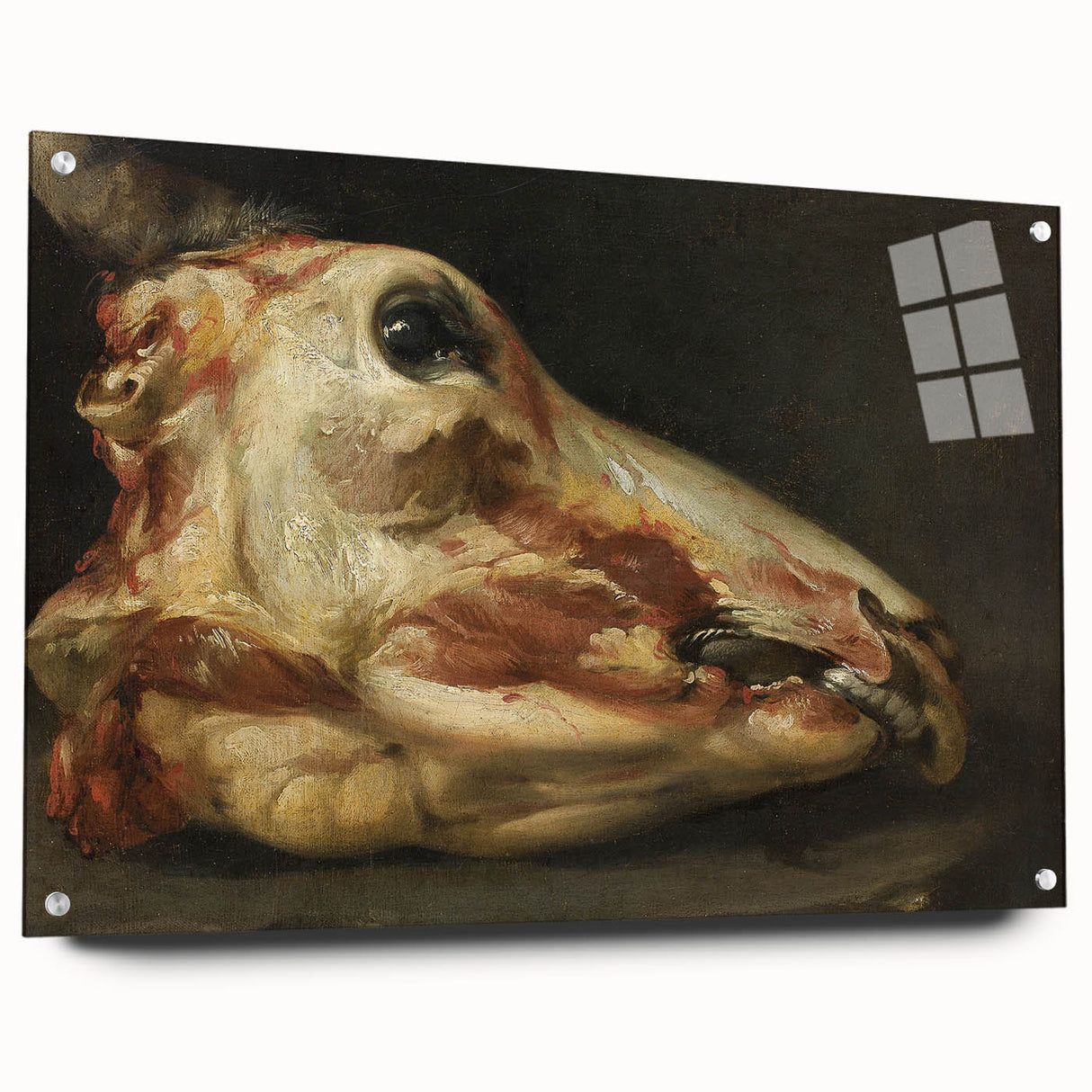 Romanticism Art: Skinned Ox Head - Goya's Historical Canvas Print