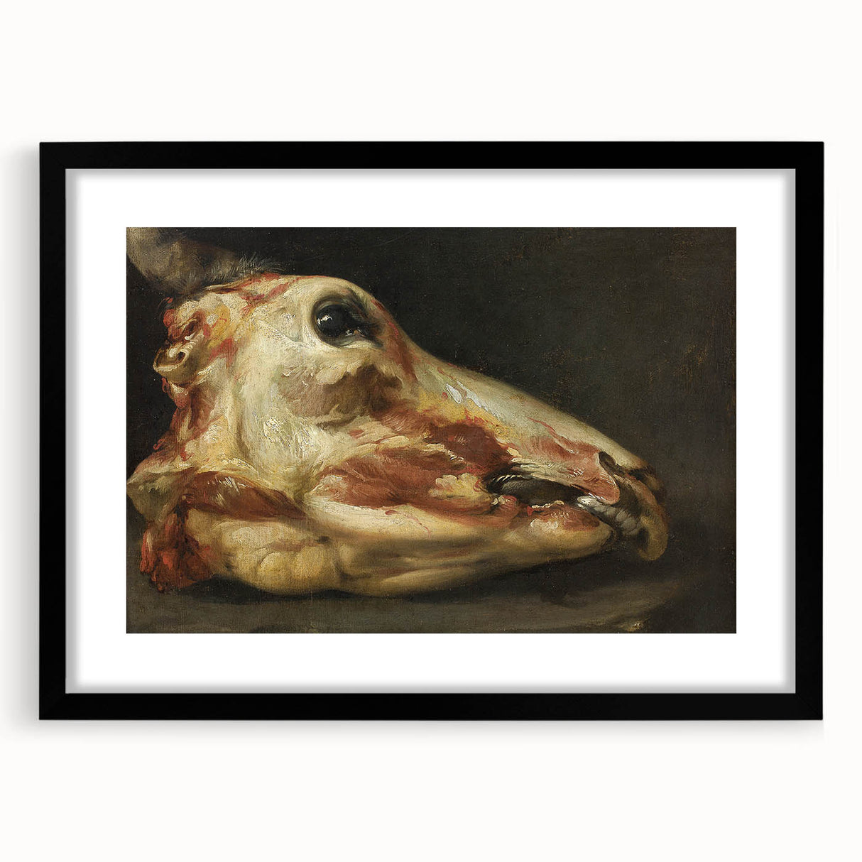 Romanticism Art: Skinned Ox Head - Goya's Historical Canvas Print