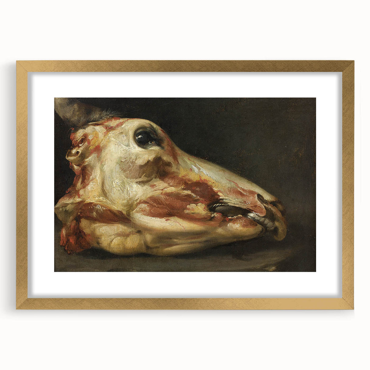 Romanticism Art: Skinned Ox Head - Goya's Historical Canvas Print