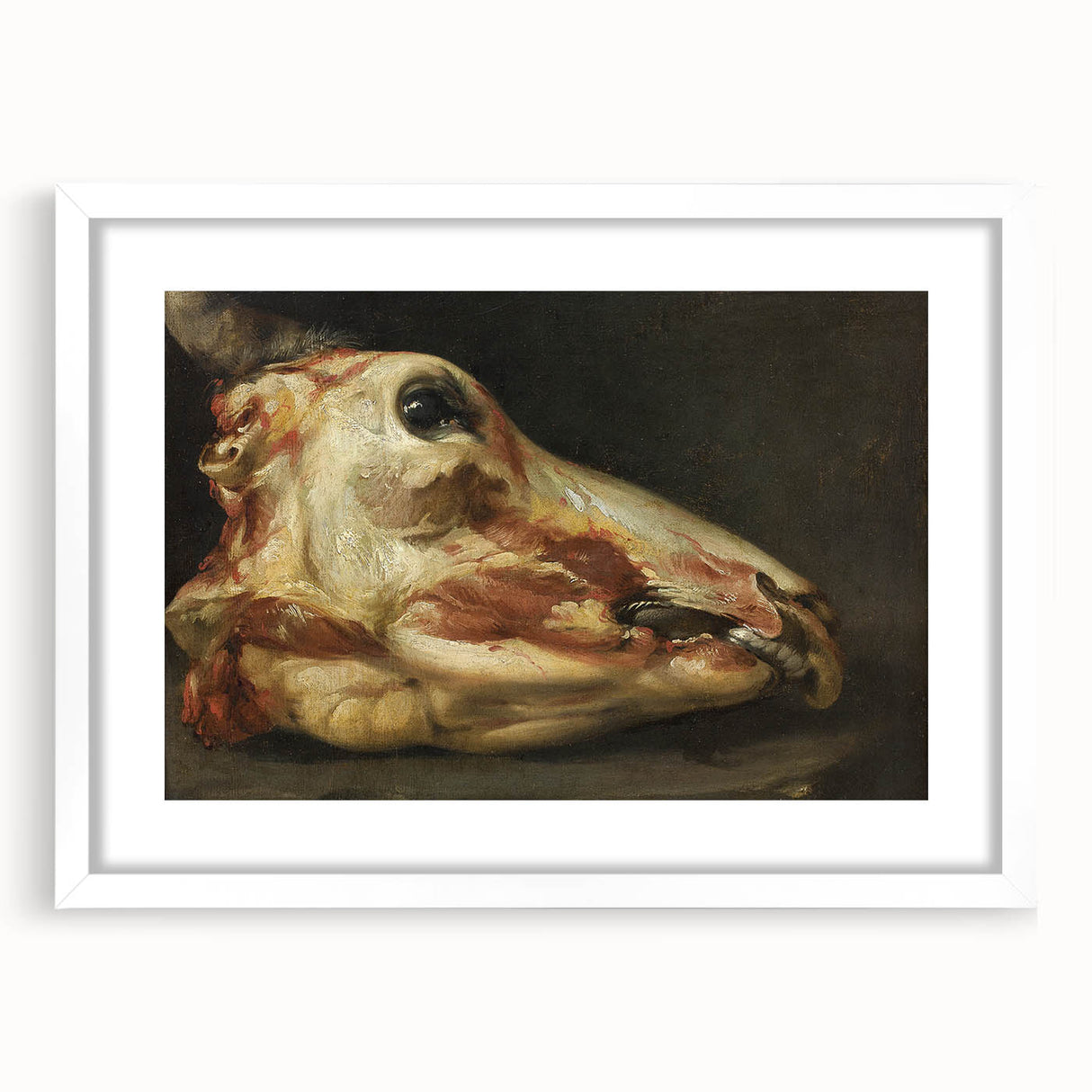 Romanticism Art: Skinned Ox Head - Goya's Historical Canvas Print