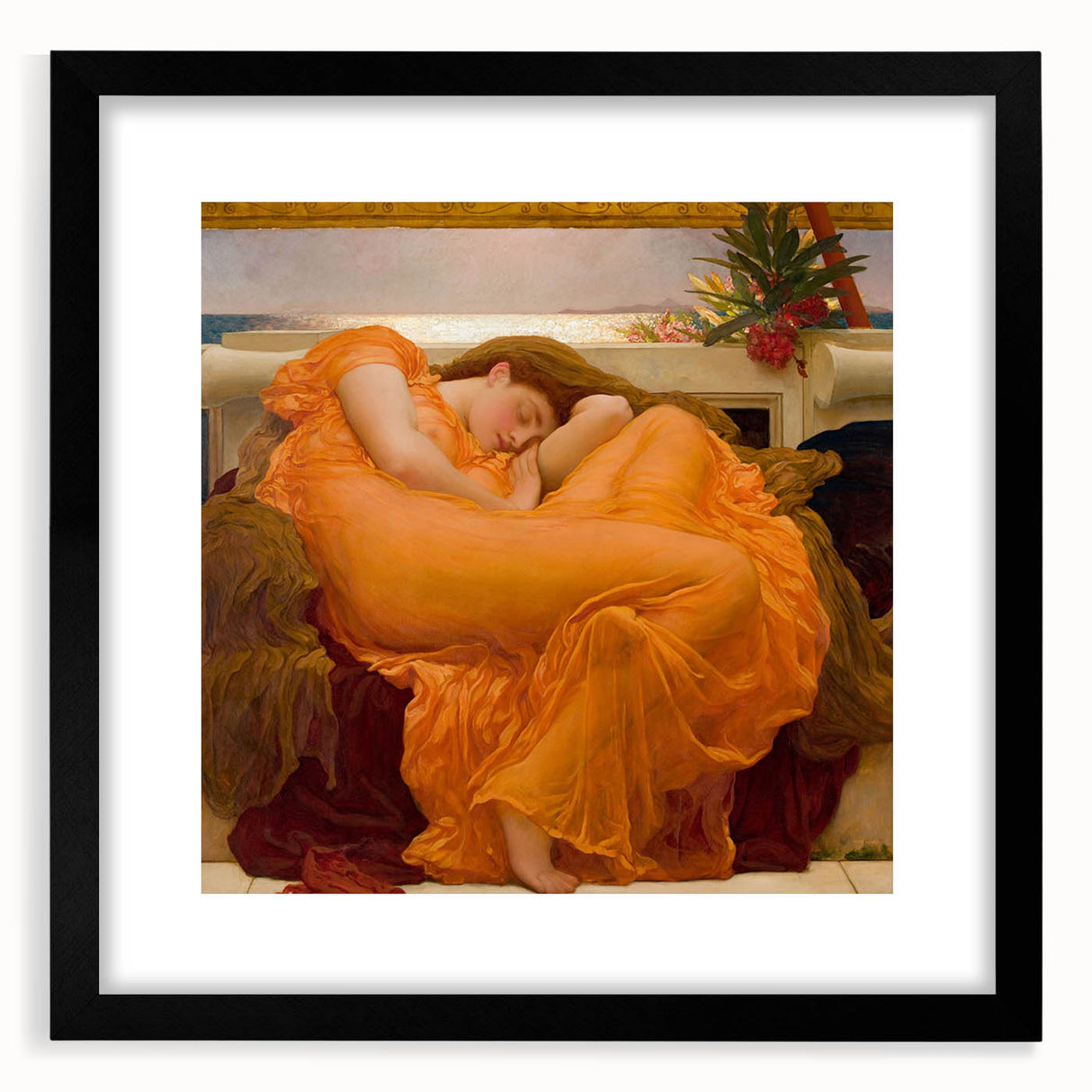 "Romanticism Art: Flaming June - Historical Canvas Print Masterpiece"