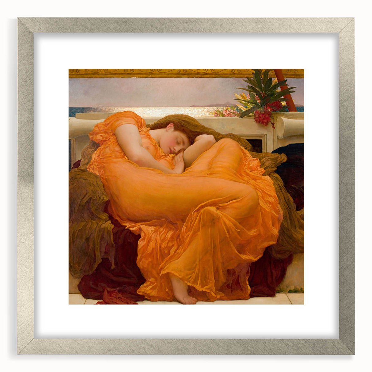 "Romanticism Art: Flaming June - Historical Canvas Print Masterpiece"