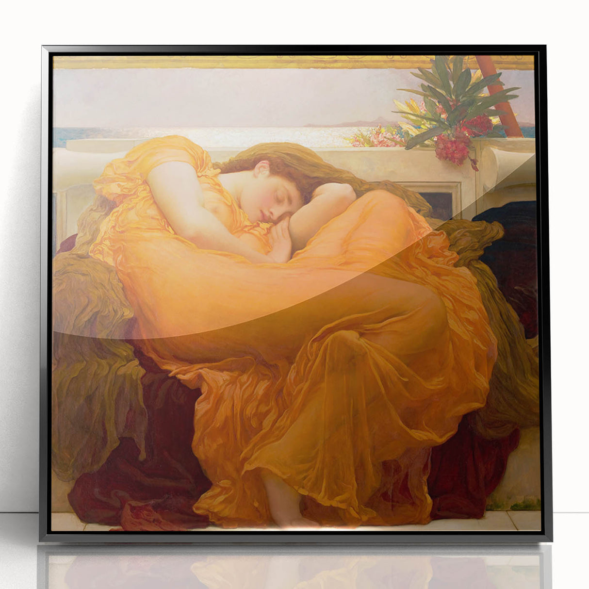 "Romanticism Art: Flaming June - Historical Canvas Print Masterpiece"