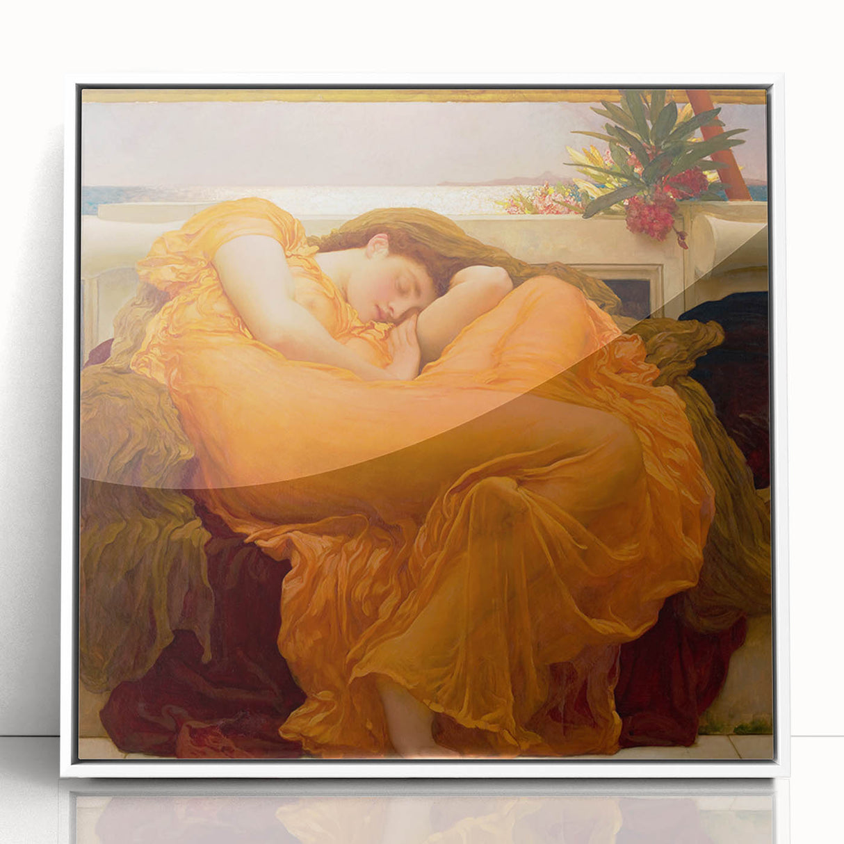 "Romanticism Art: Flaming June - Historical Canvas Print Masterpiece"