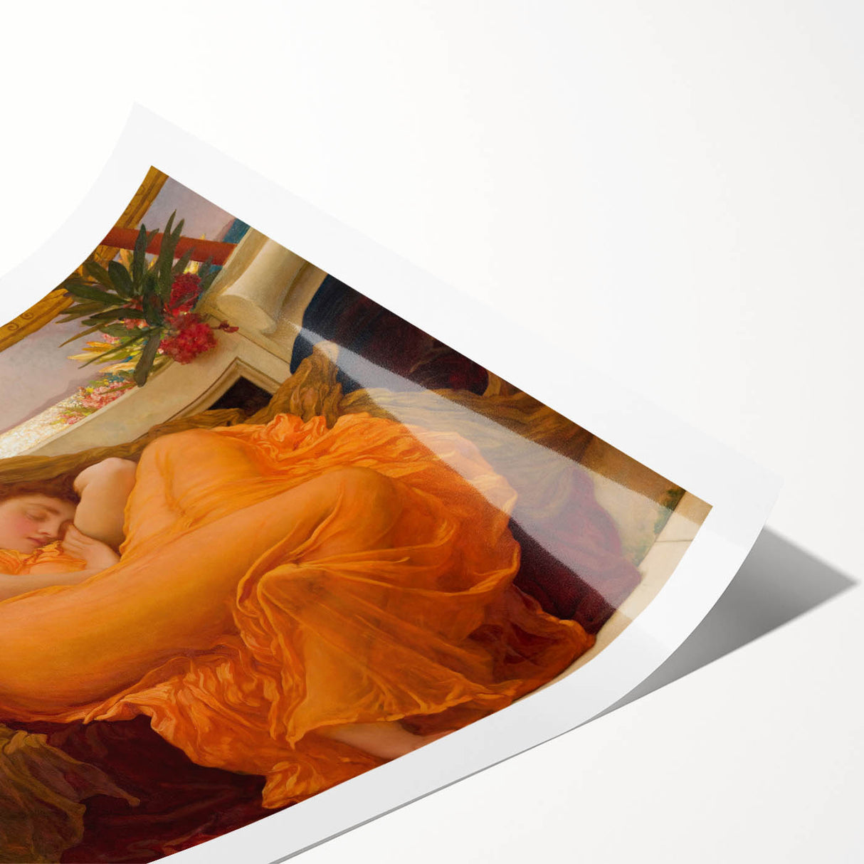 "Romanticism Art: Flaming June - Historical Canvas Print Masterpiece"