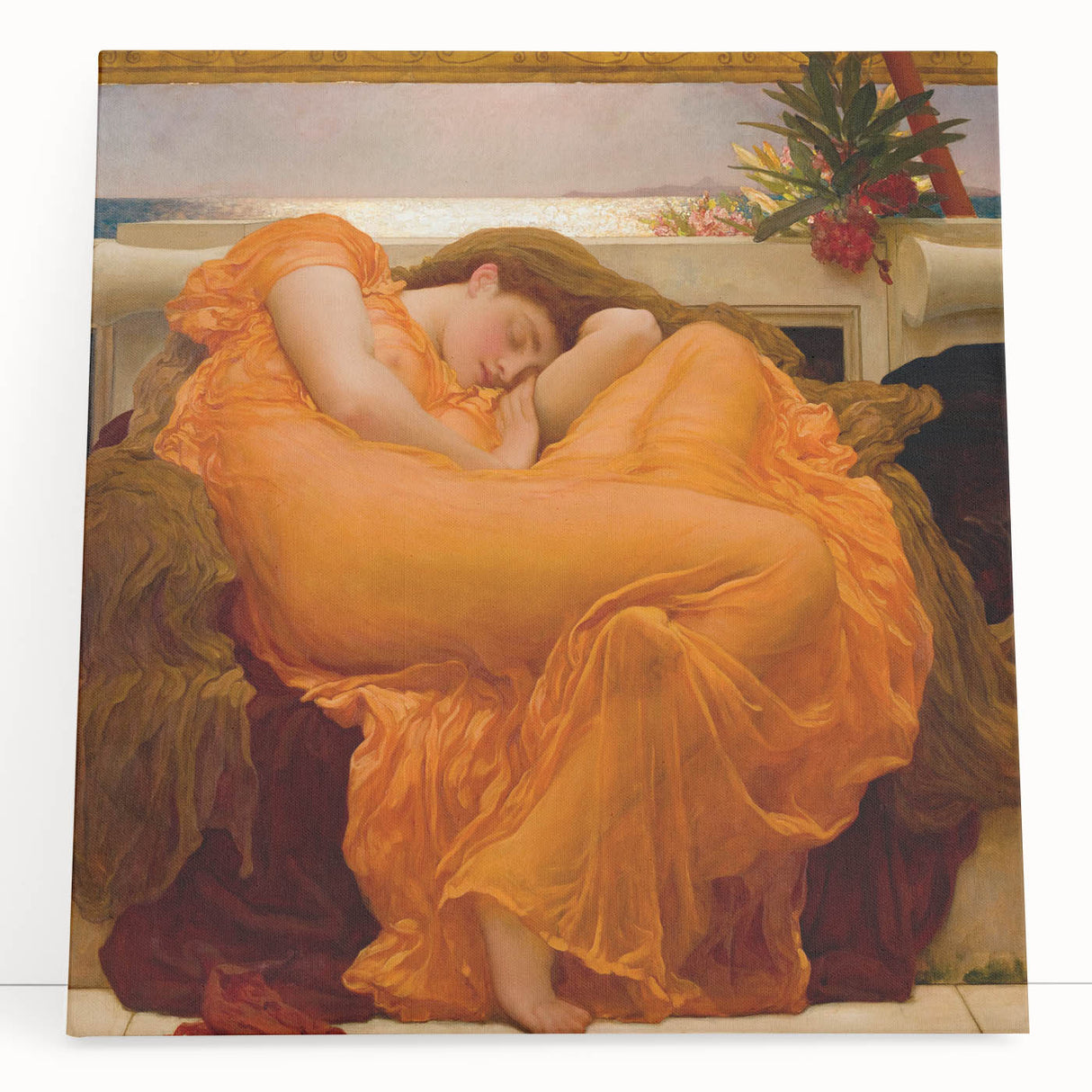 "Romanticism Art: Flaming June - Historical Canvas Print Masterpiece"