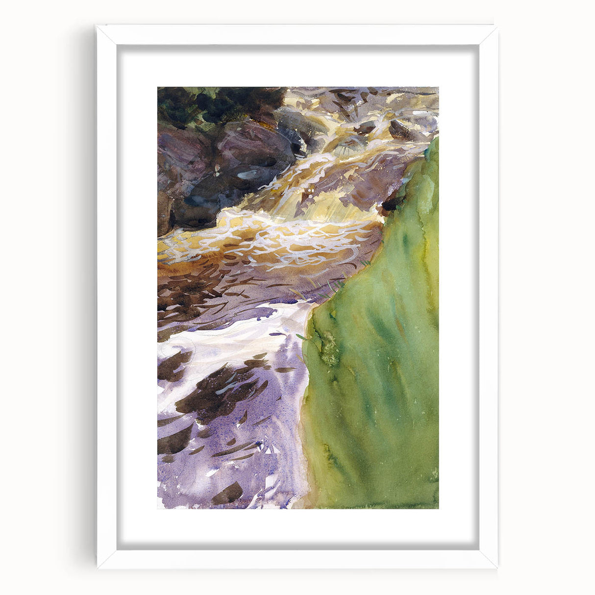 Romanticism Art: Rushing Water - Vibrant Landscape Canvas Print