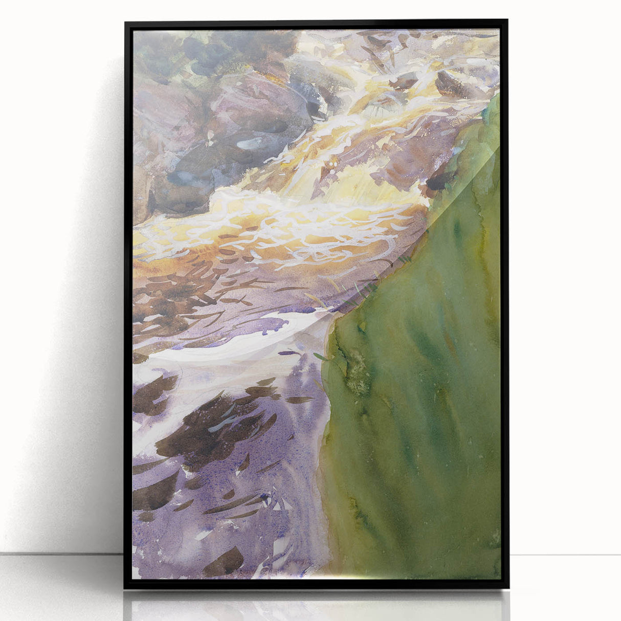 Romanticism Art: Rushing Water - Vibrant Landscape Canvas Print