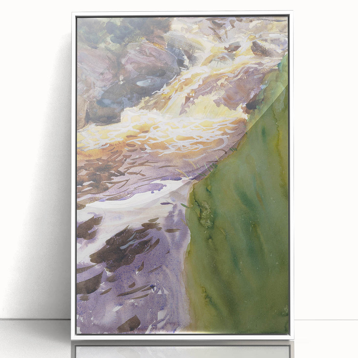 Romanticism Art: Rushing Water - Vibrant Landscape Canvas Print