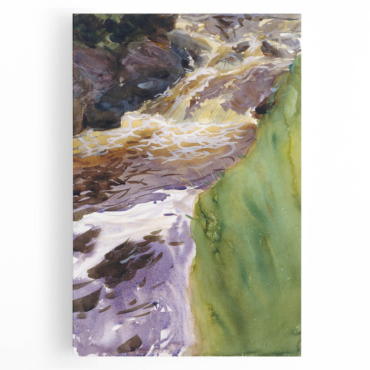 Romanticism Art: Rushing Water - Vibrant Landscape Canvas Print