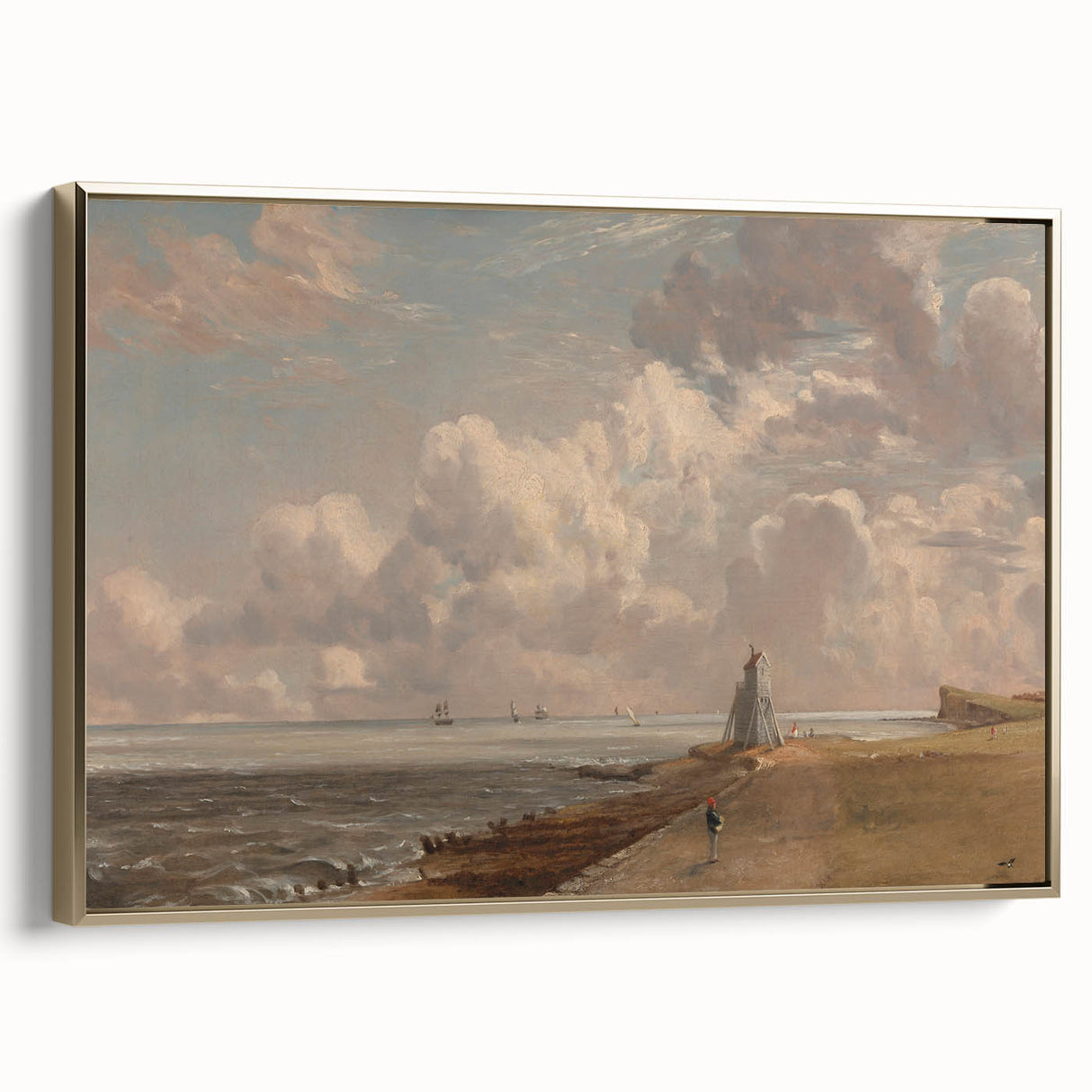 Harwich Lighthouse Romantic Landscape - Canvas by John Constable