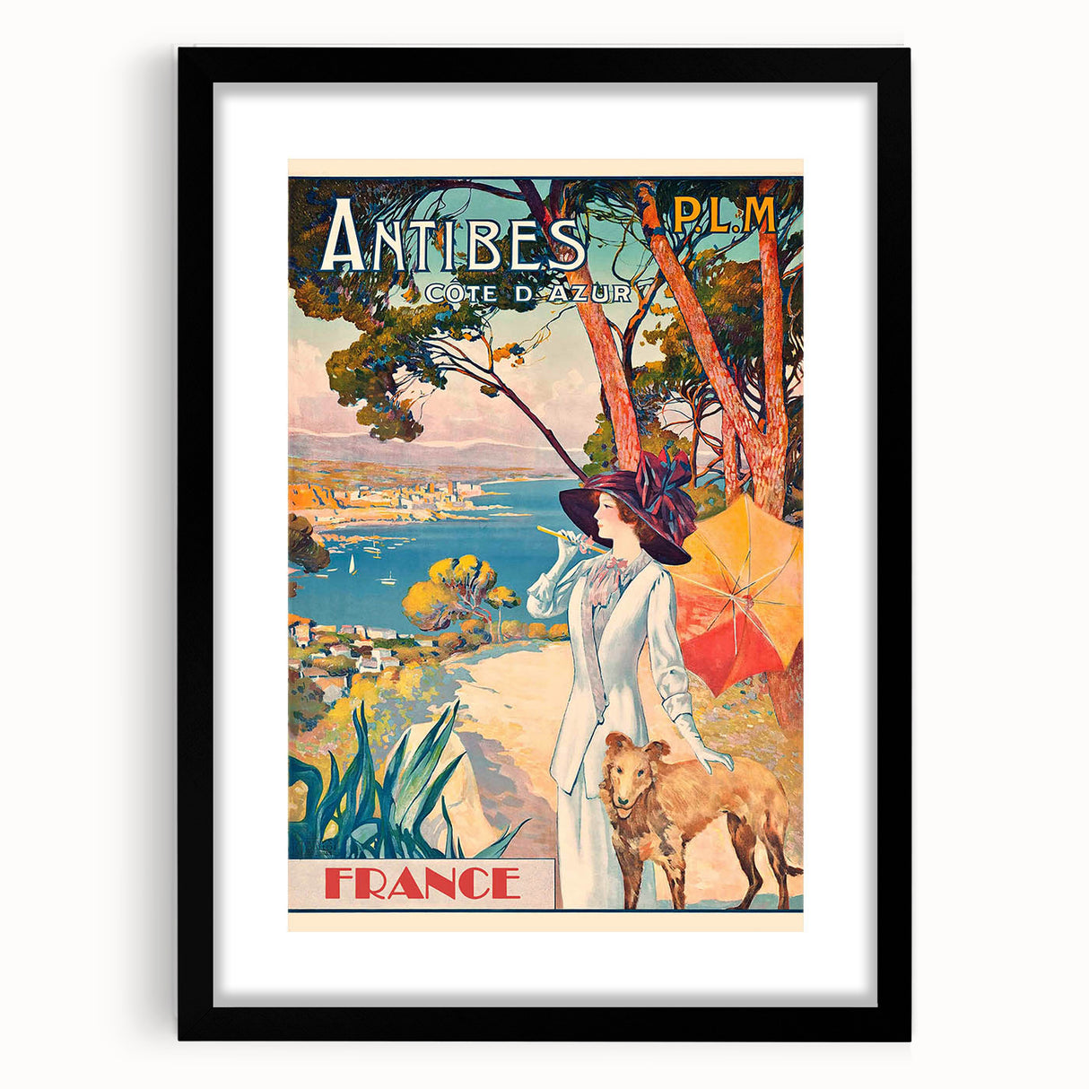 Retro Antibes Travel Poster – Vintage Cote d'Azur Art