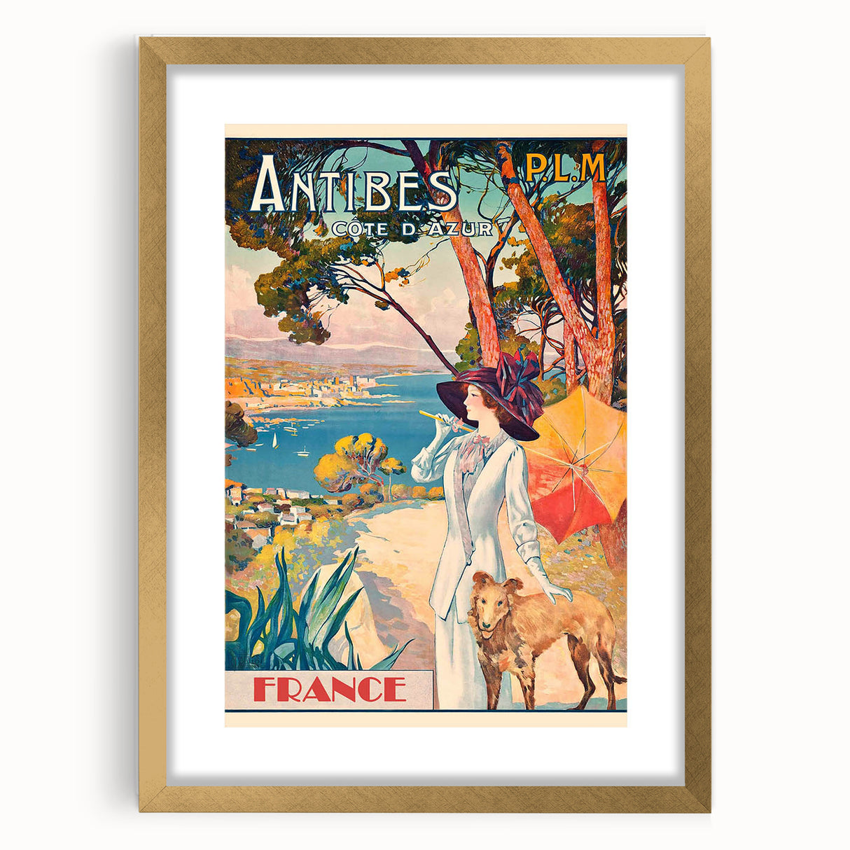 Retro Antibes Travel Poster – Vintage Cote d'Azur Art