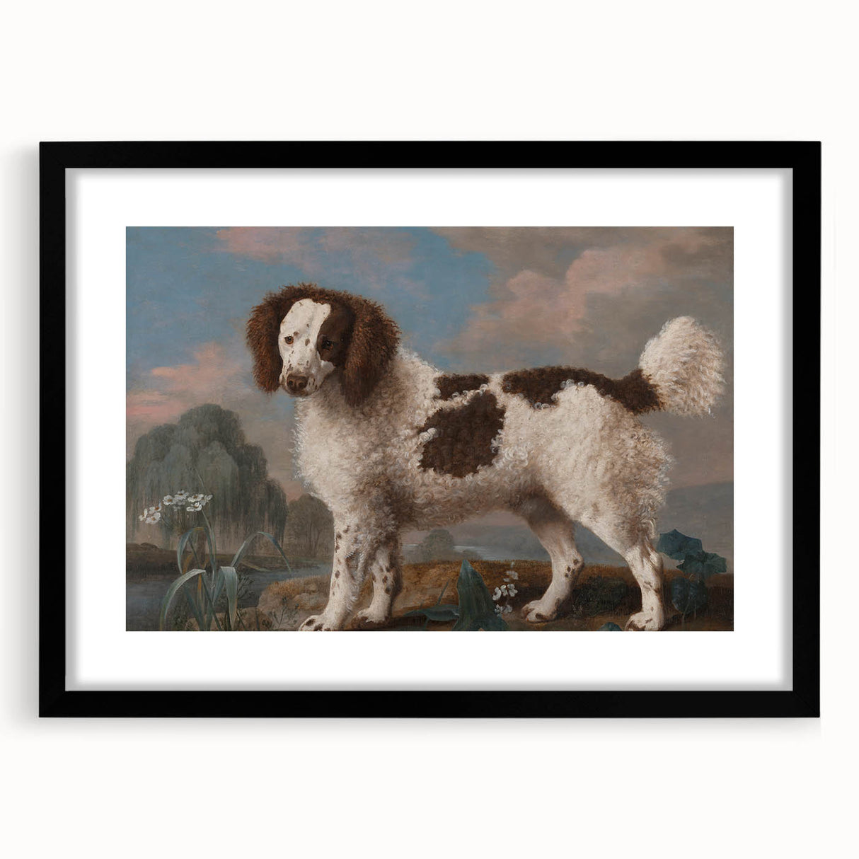 Brown and White Spaniel - Romanticism Dog Portrait by George Stubbs