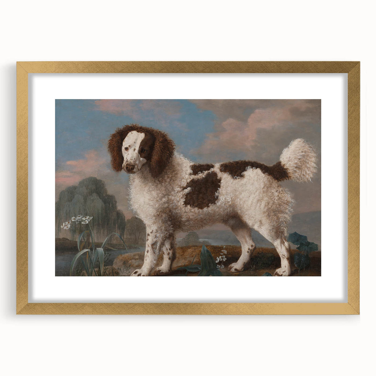 Brown and White Spaniel - Romanticism Dog Portrait by George Stubbs