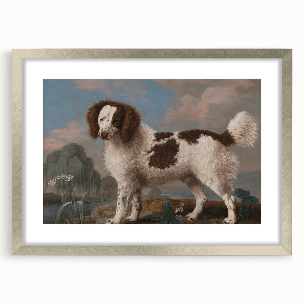 Brown and White Spaniel - Romanticism Dog Portrait by George Stubbs