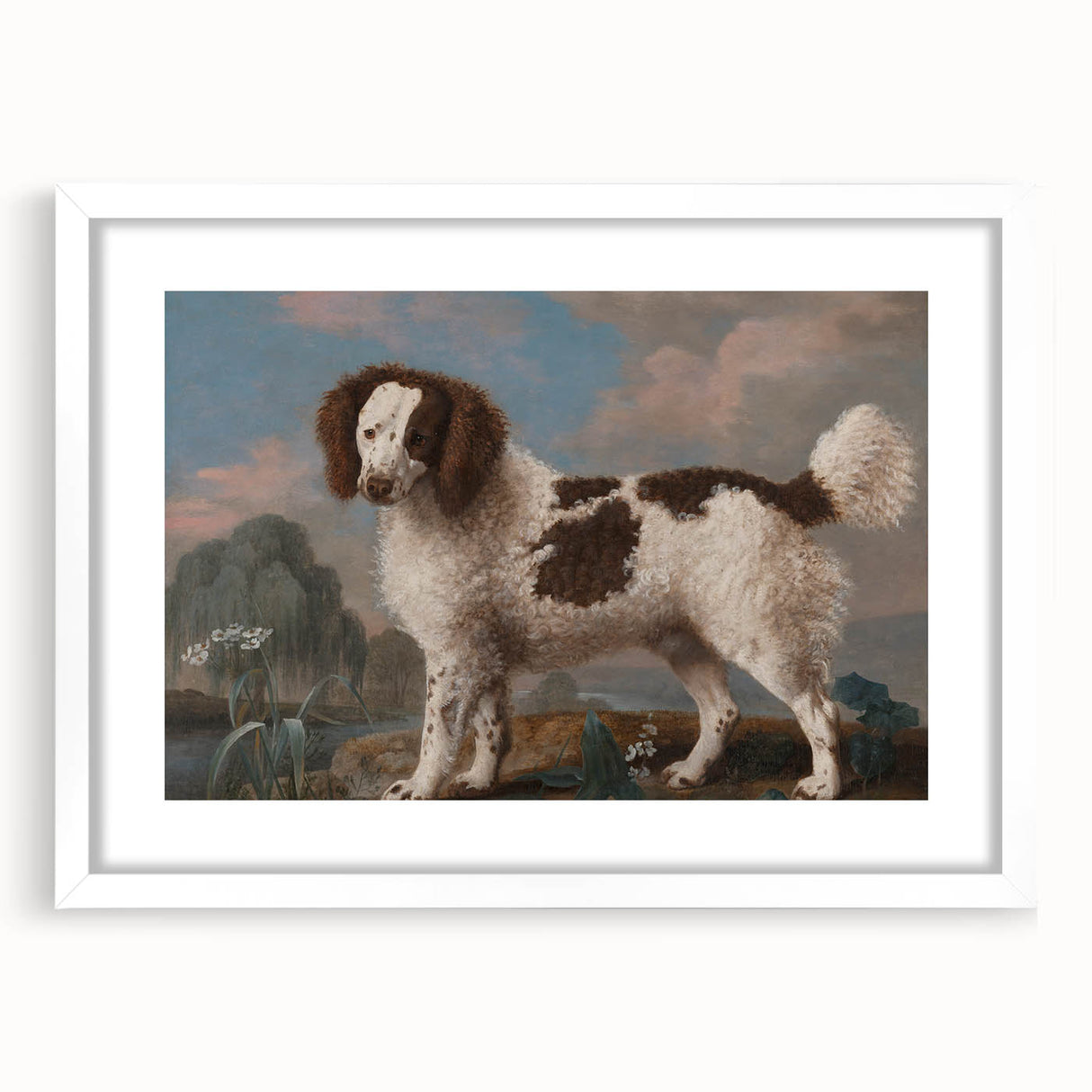 Brown and White Spaniel - Romanticism Dog Portrait by George Stubbs