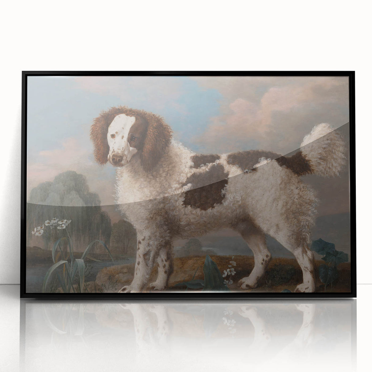Brown and White Spaniel - Romanticism Dog Portrait by George Stubbs