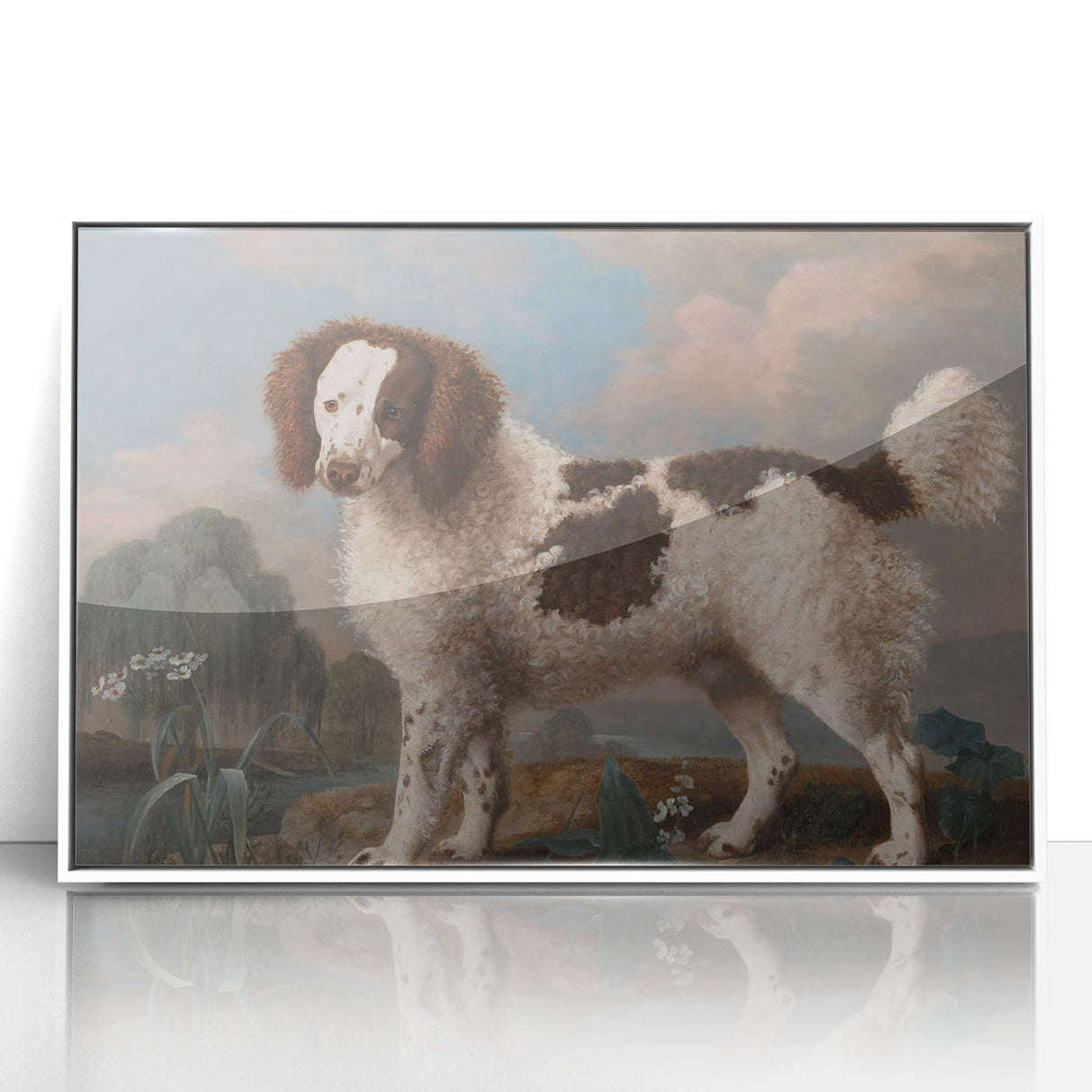 Brown and White Spaniel - Romanticism Dog Portrait by George Stubbs