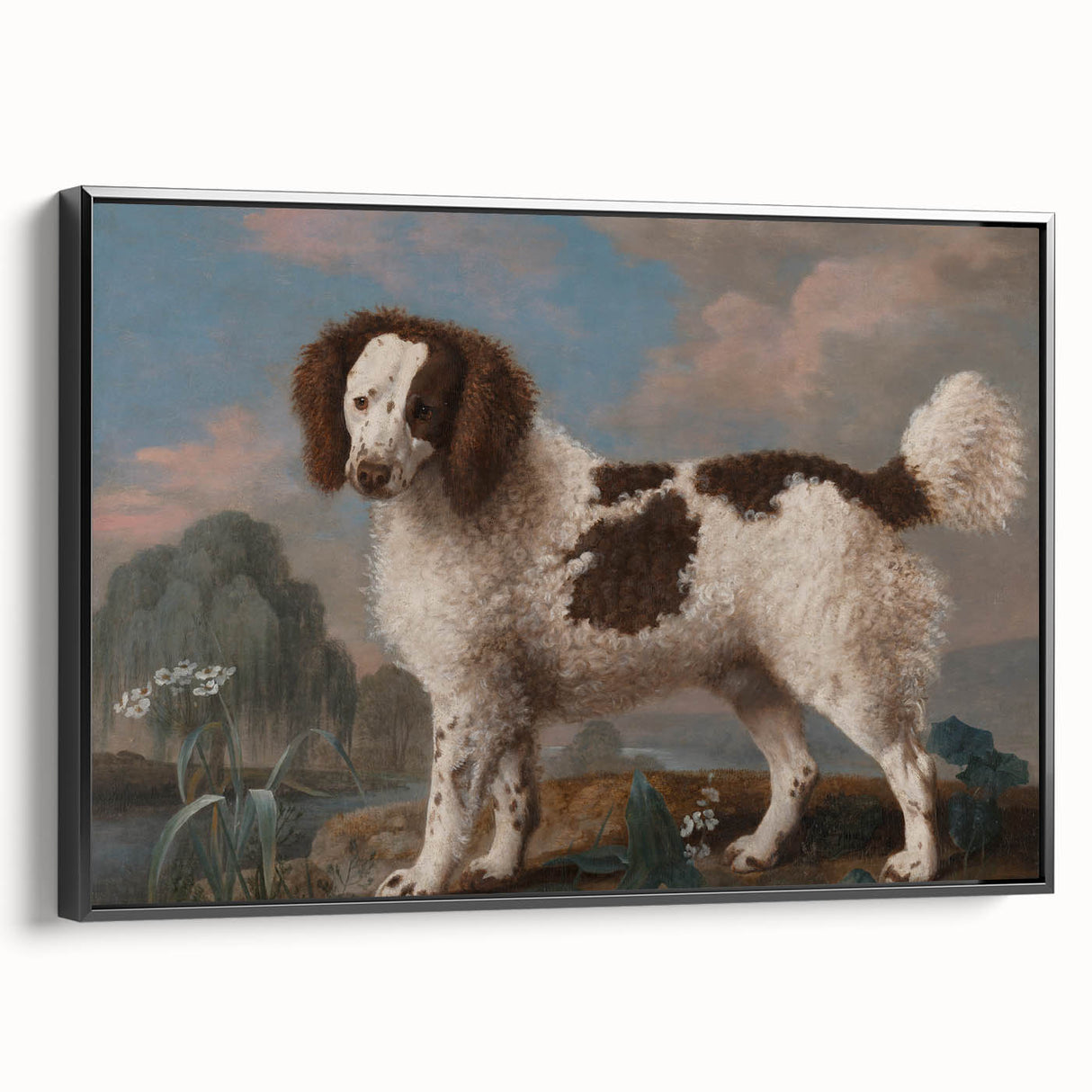 Brown and White Spaniel - Romanticism Dog Portrait by George Stubbs