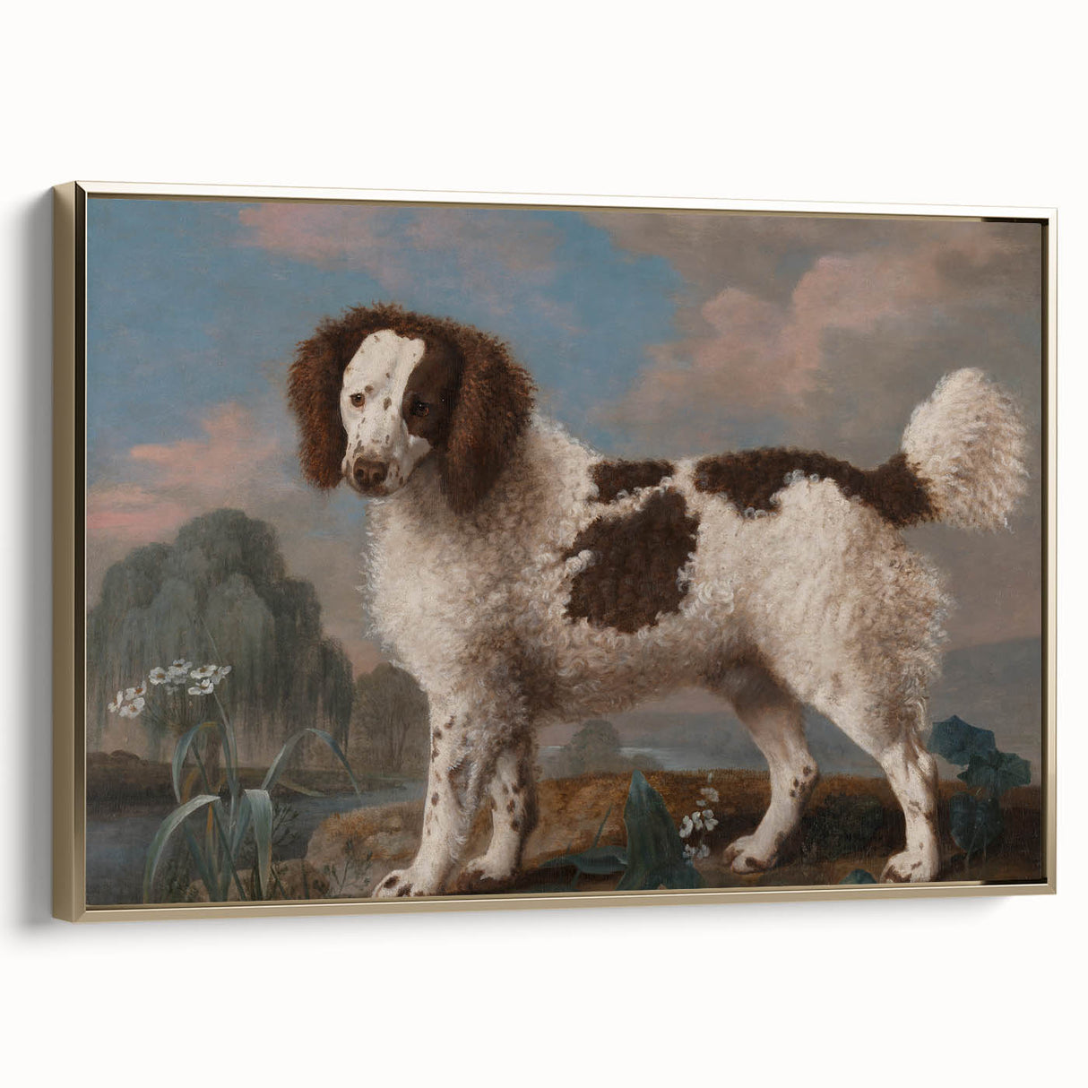Brown and White Spaniel - Romanticism Dog Portrait by George Stubbs