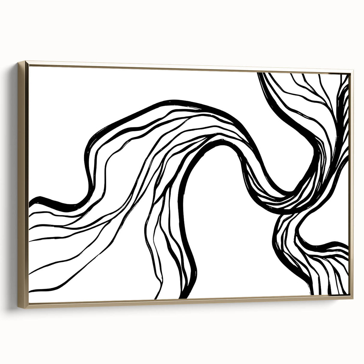 Dining Room Wall Art - Abstract Black and White Flow Design