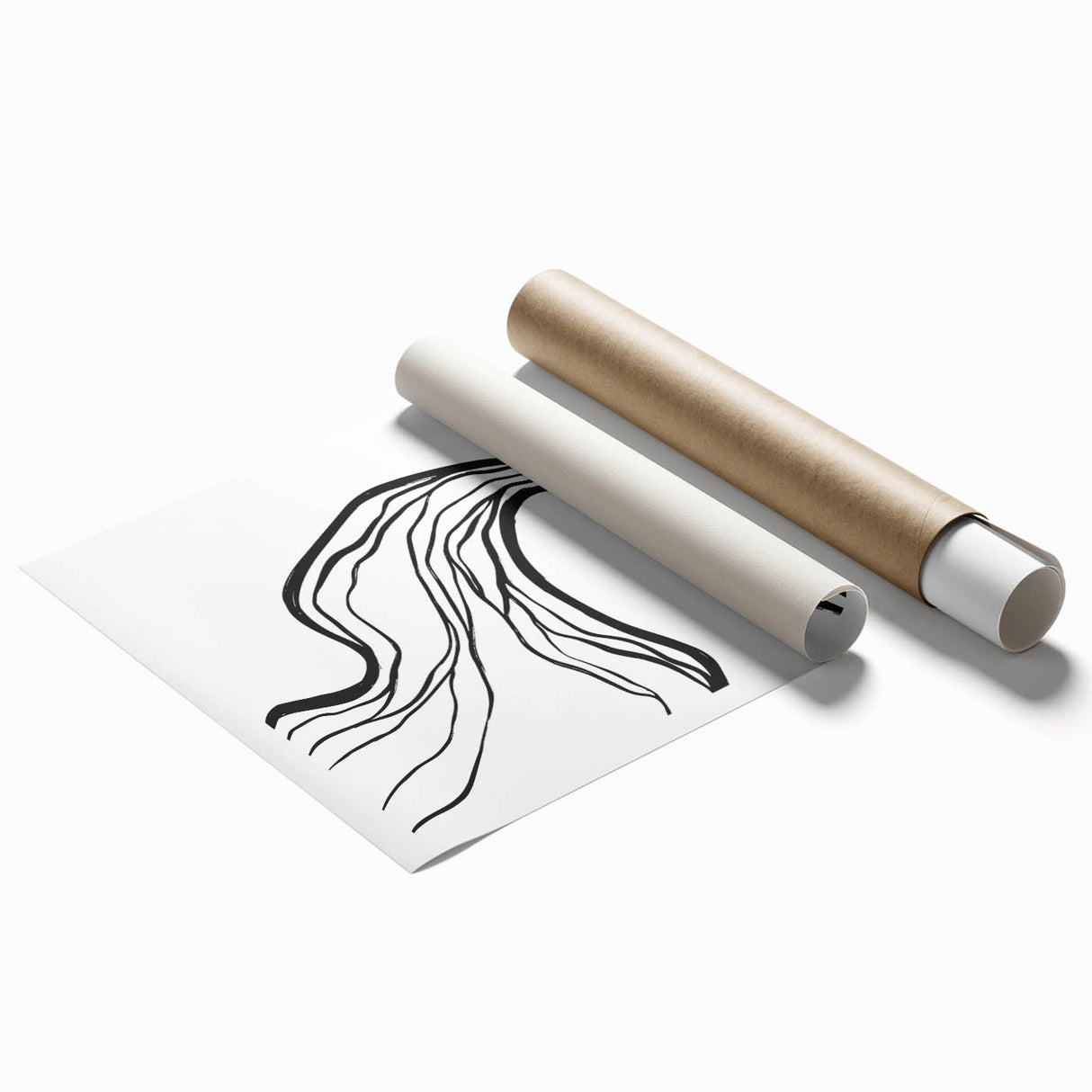 Dining Room Wall Art - Abstract Black and White Flow Design