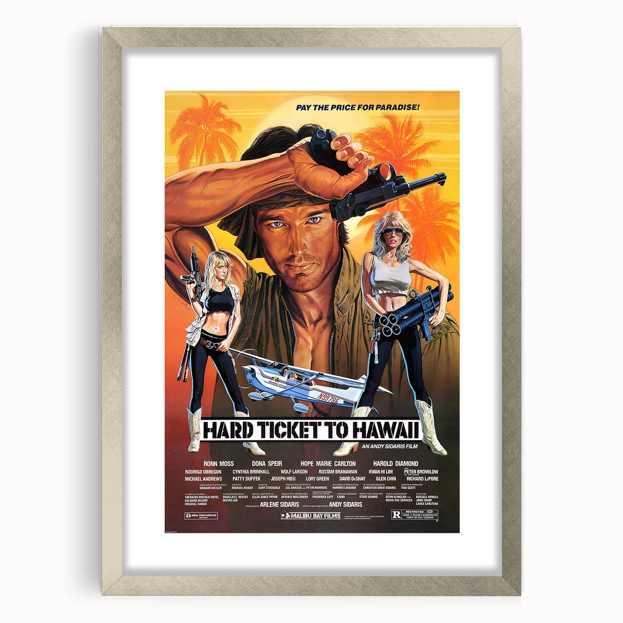 Retro Hard Ticket to Hawaii Poster Art - Vintage Action Movie Prints